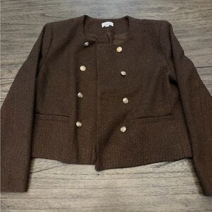 LOFT Chocolate Double-Breasted Blazer